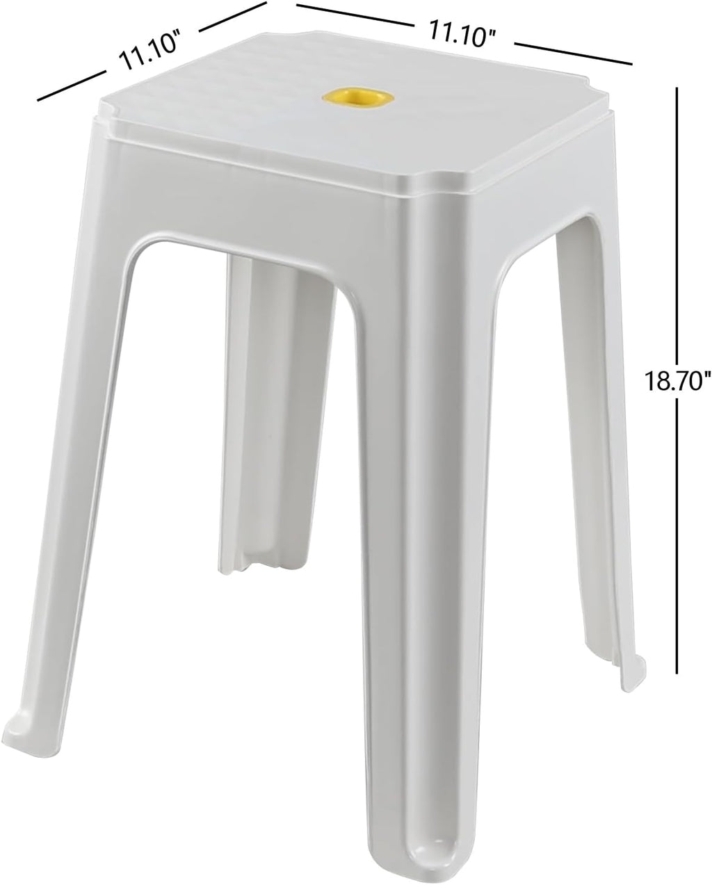 White Stackable Plastic Stools 6 Pack