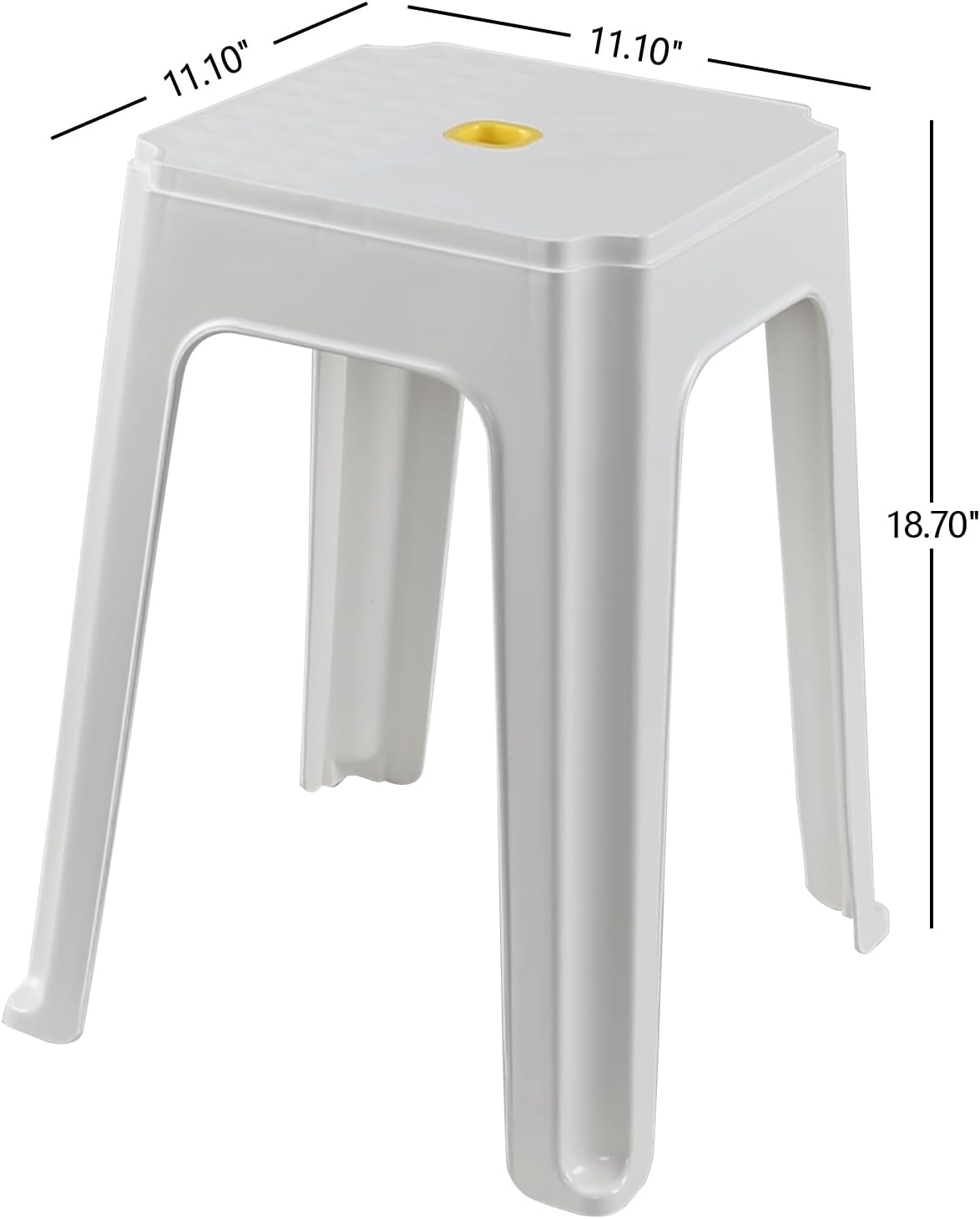 White Stackable Plastic Stools 6 Pack