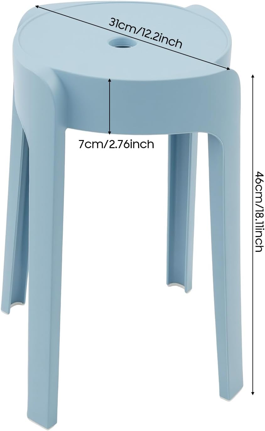 Colorful Stackable Plastic Stools 5 Pack Household Chairs