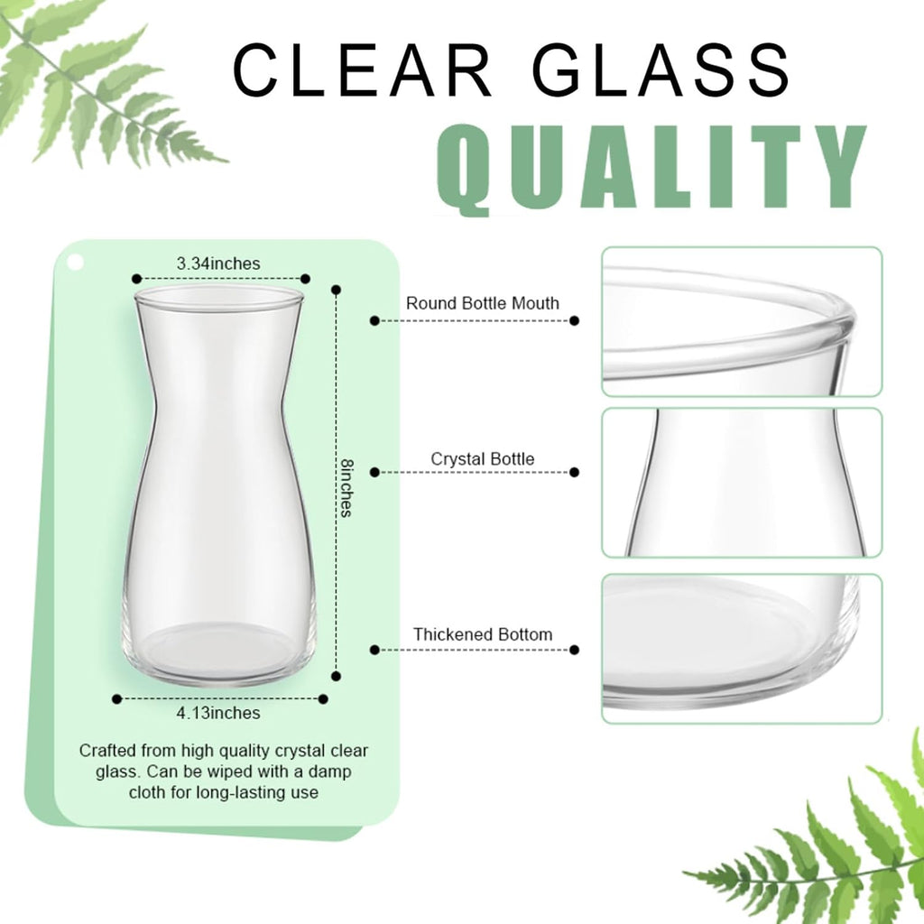 8 Inch Clear Glass Vases 6 Pack Boho Wedding Decor