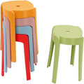 Colorful Stackable Plastic Stools 5 Pack Household Chairs