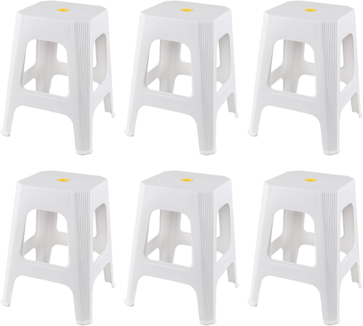 White Stackable Counter Stools 6 Pack Indoor Outdoor Seats