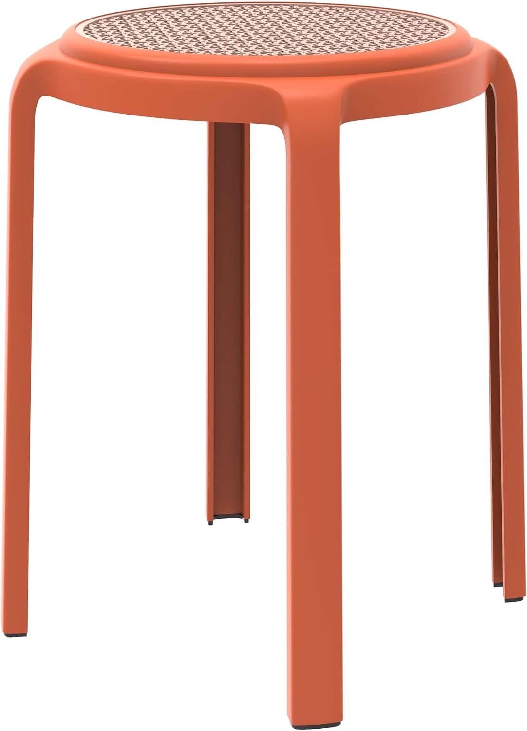 Orange Stackable Plastic Dining Stool
