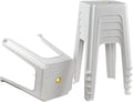 White Stackable Plastic Stools 6 Pack