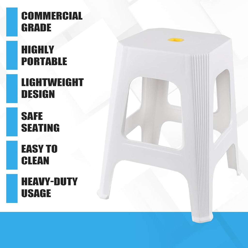 White Stackable Counter Stools 6 Pack Indoor Outdoor Seats