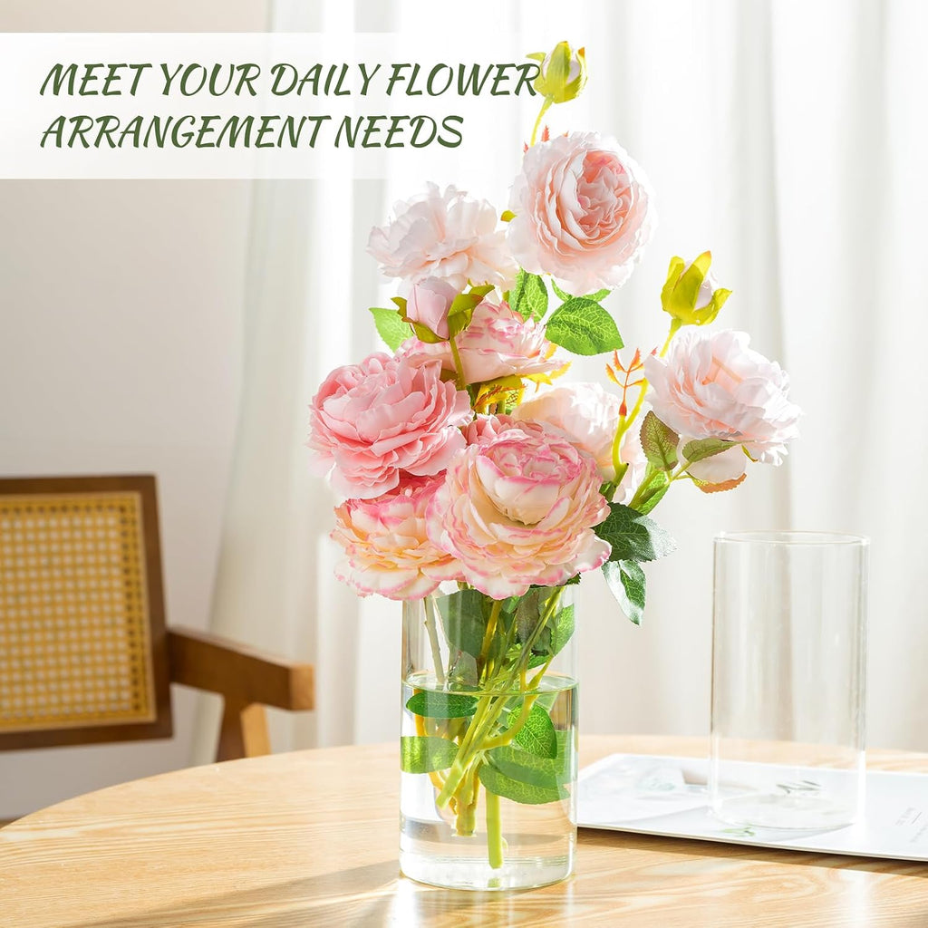 6 Inch Clear Cylinder Vases 12 Pack Wedding Decor