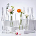 Clear Ripple Glass Bud Vases 12 Pack Wedding Decor