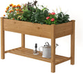 Brown Elevated Wooden Raised Garden Bed