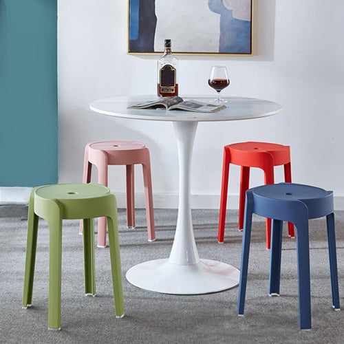 6 Pack Stackable Plastic Backless Stools