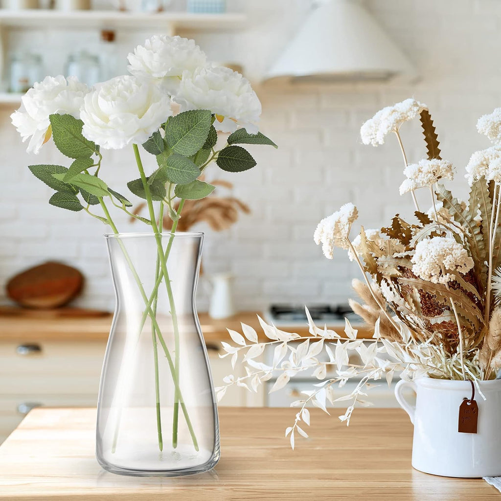 8 Inch Clear Glass Vases 6 Pack Boho Wedding Decor