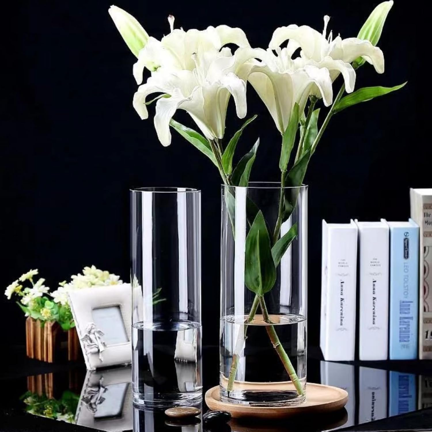 Clear Acrylic Cylinder Vases 3 Pack Home Wedding Decor