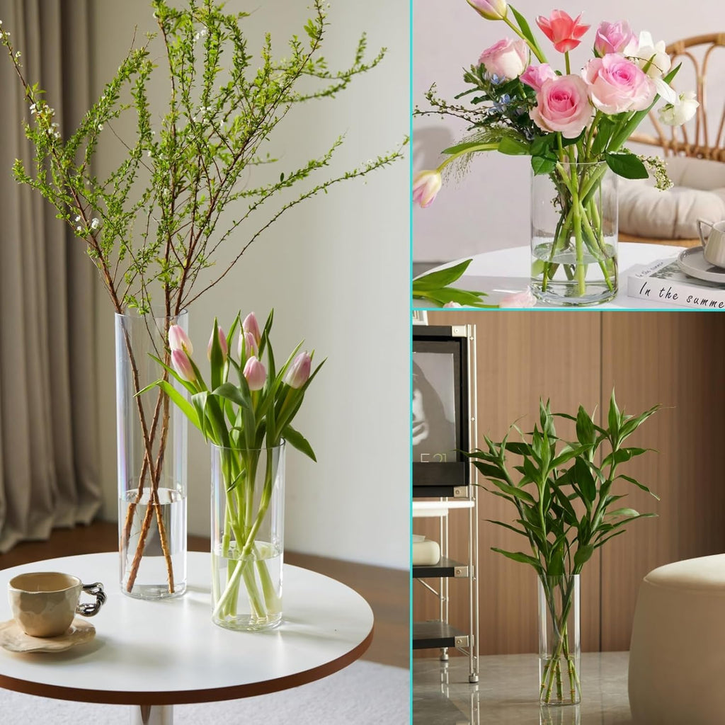 Clear Acrylic Cylinder Vases 3 Pack Home Wedding Decor