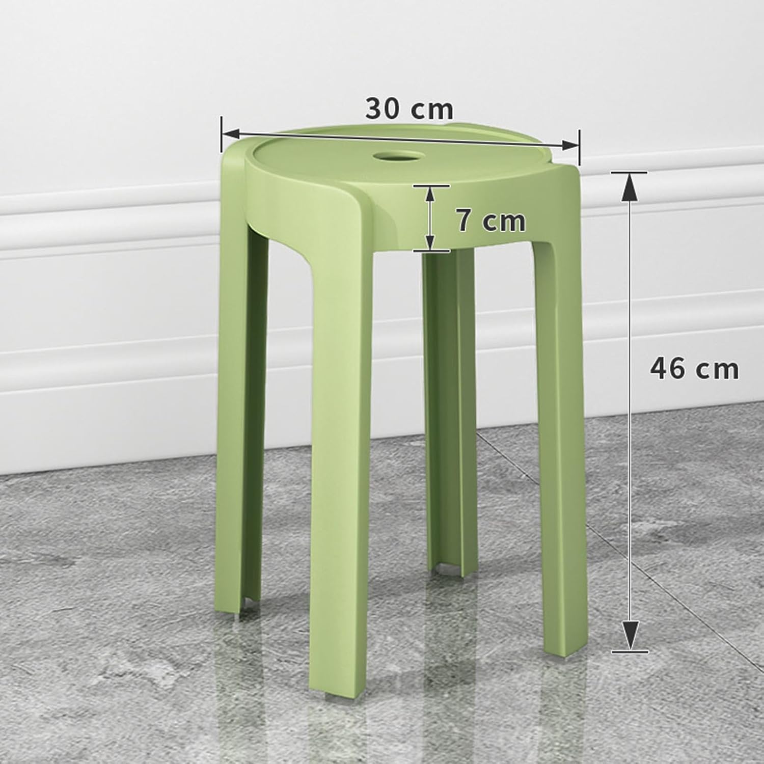 6 Pack Stackable Plastic Backless Stools