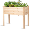 Natural Wood Elevated Garden Planter Box