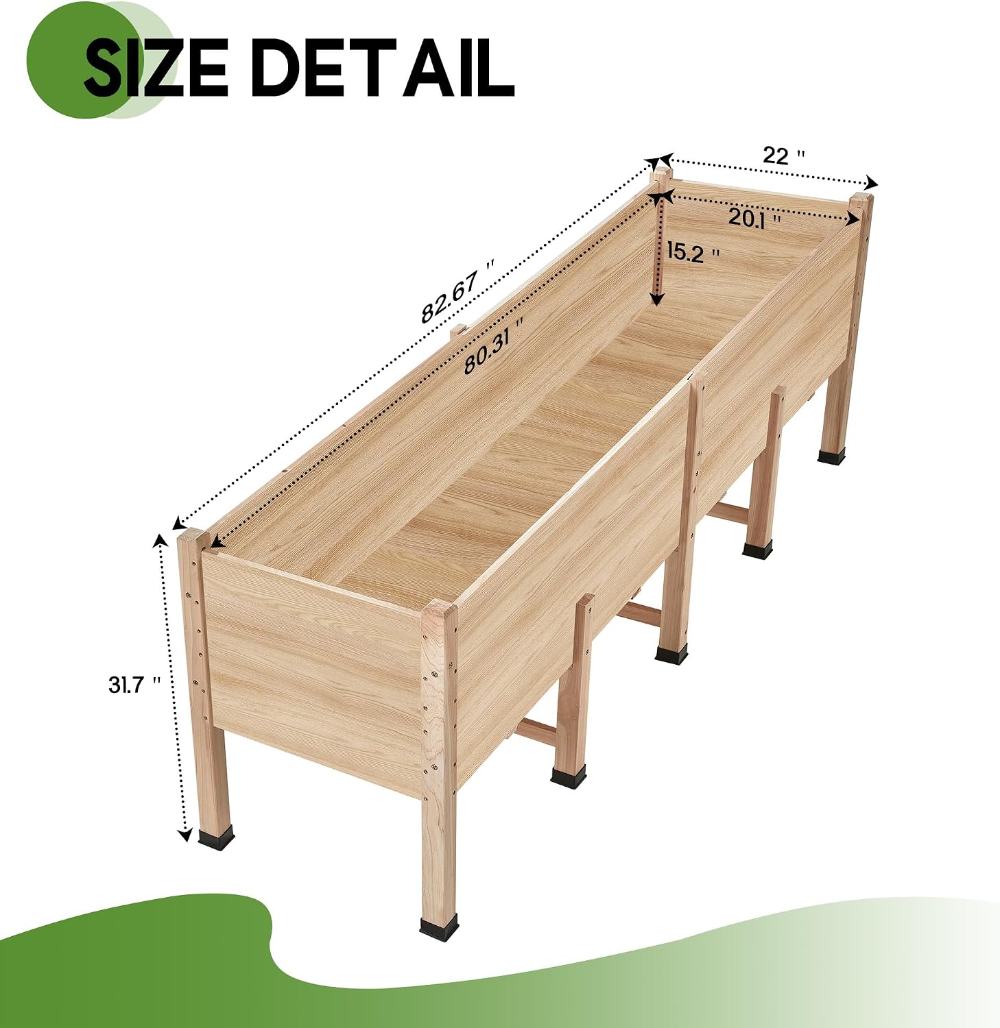 Wood Deep Elevated Garden Planter Bed
