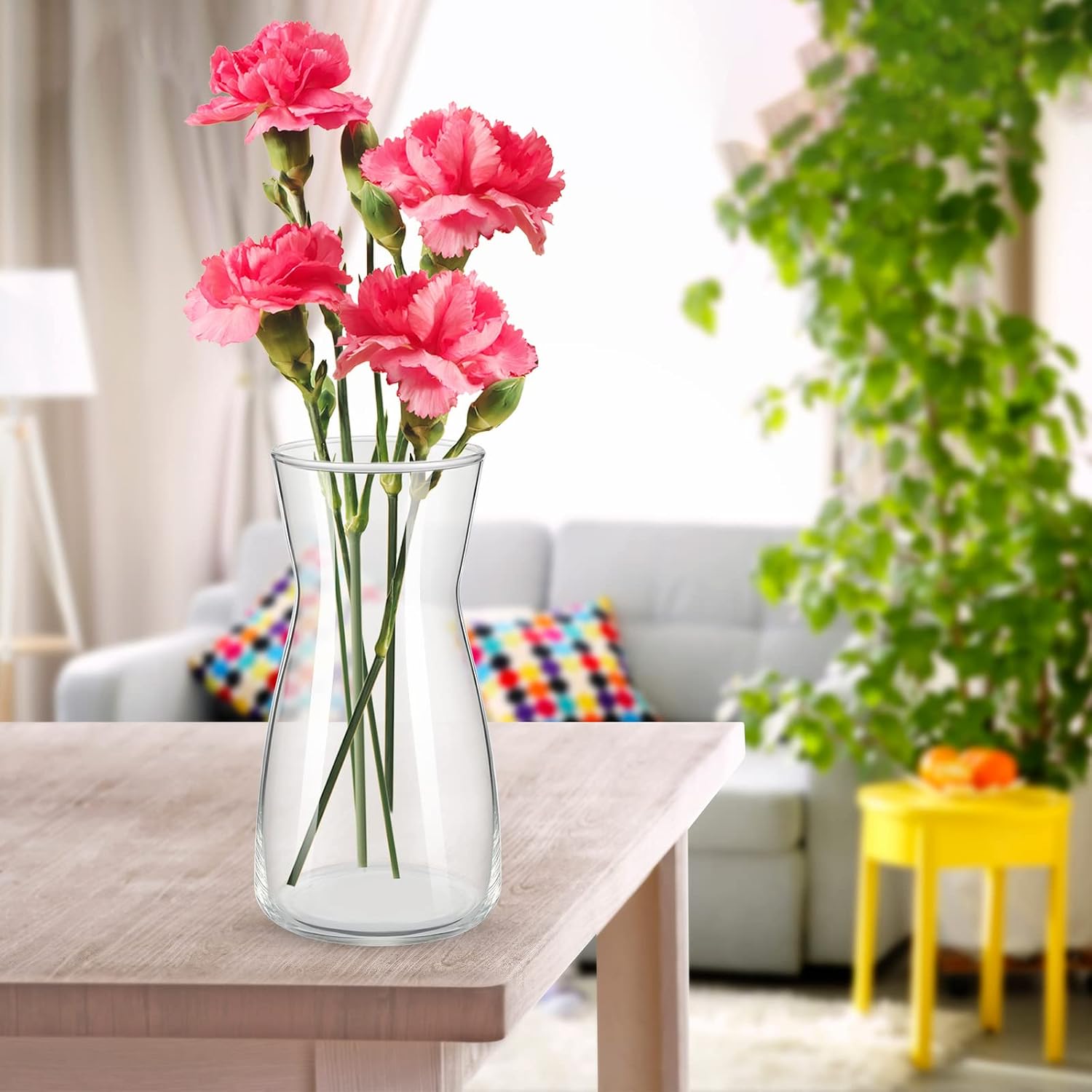 8 Inch Clear Glass Vases 6 Pack Boho Wedding Decor