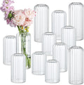 Ribbed Cylinder Glass Vases 12 Pack Wedding Decor
