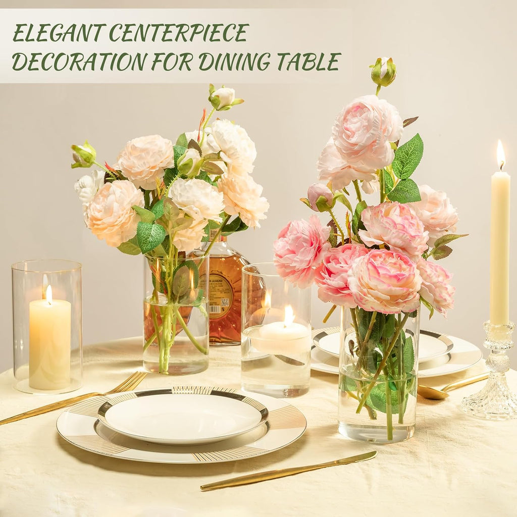 6 Inch Clear Cylinder Vases 12 Pack Wedding Decor