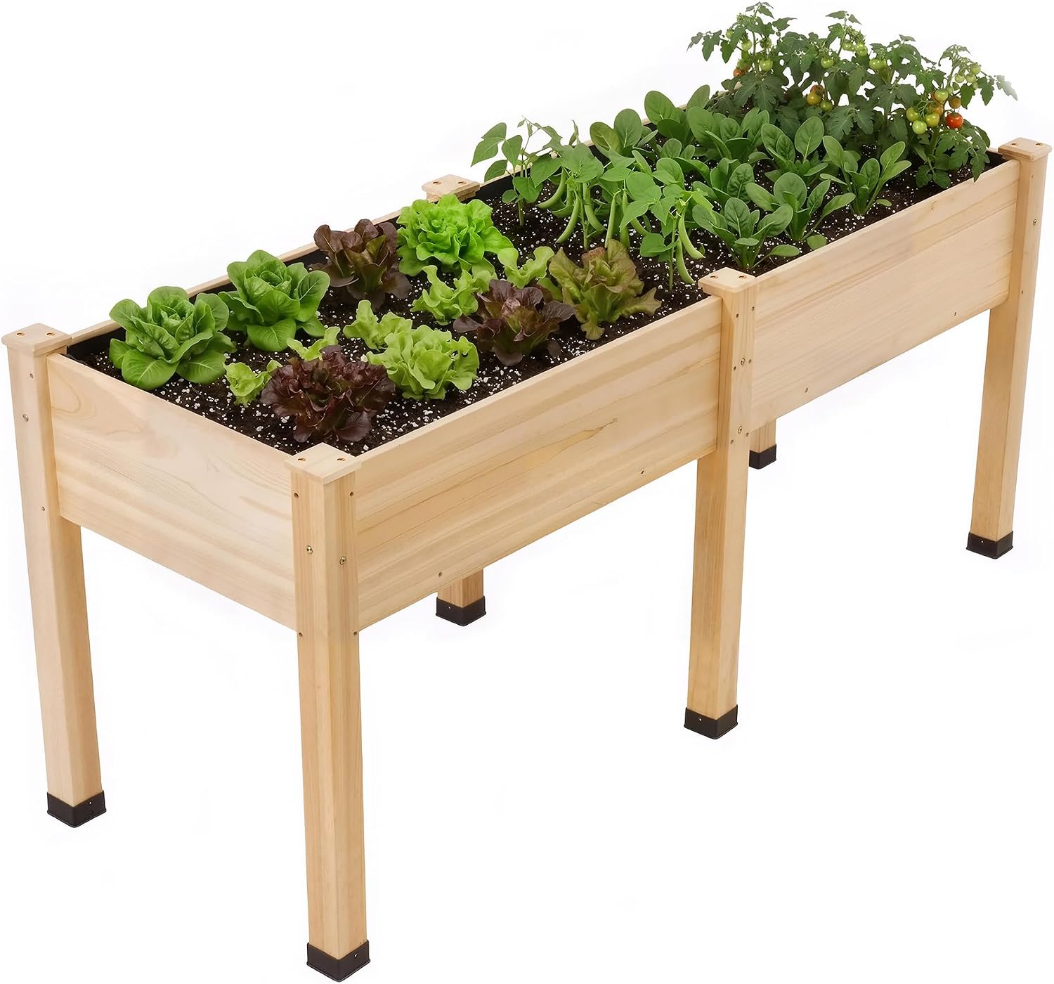 Light Wood Elevated Raised Garden Planter Box