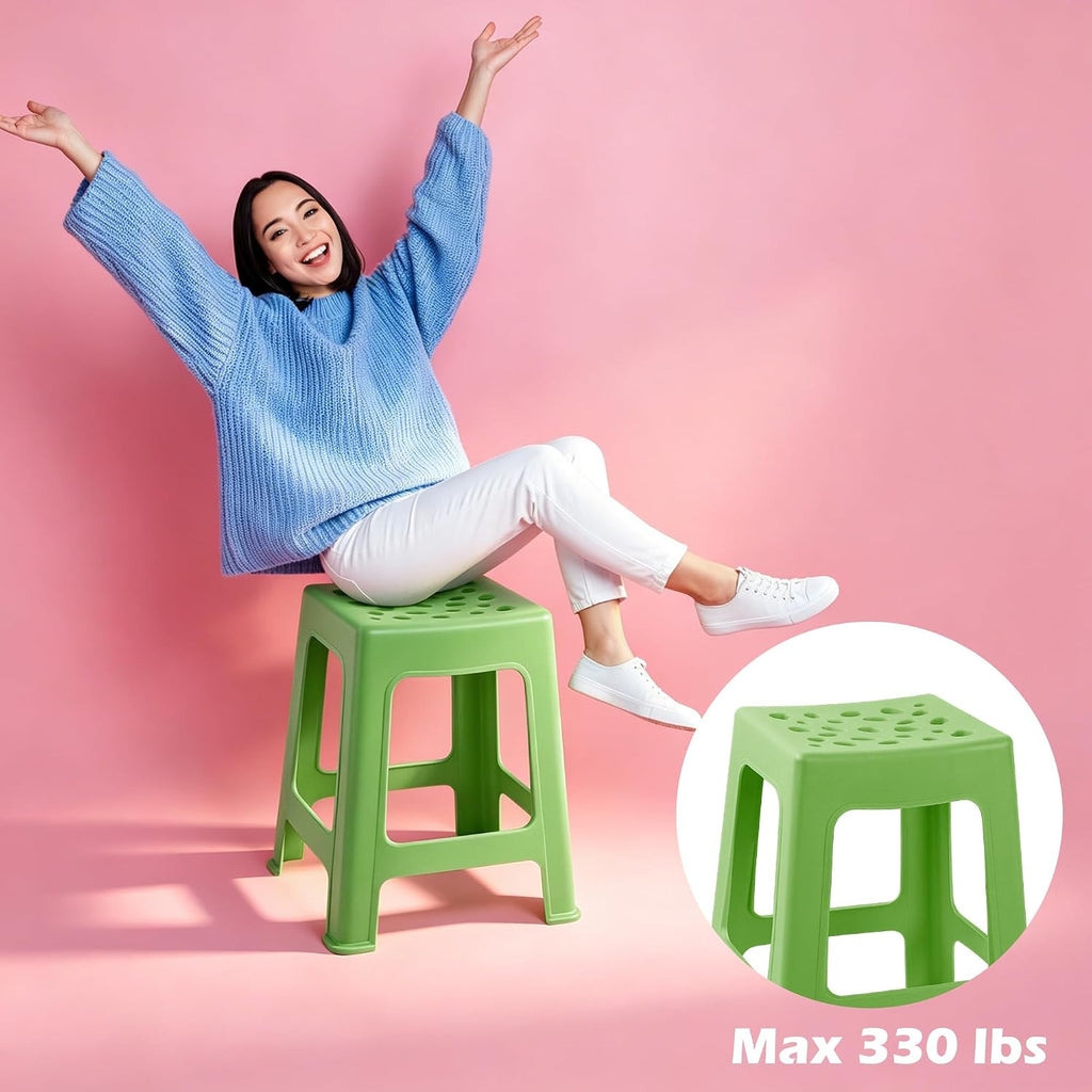 Mixed Color Stackable Plastic Stools 12 Pack