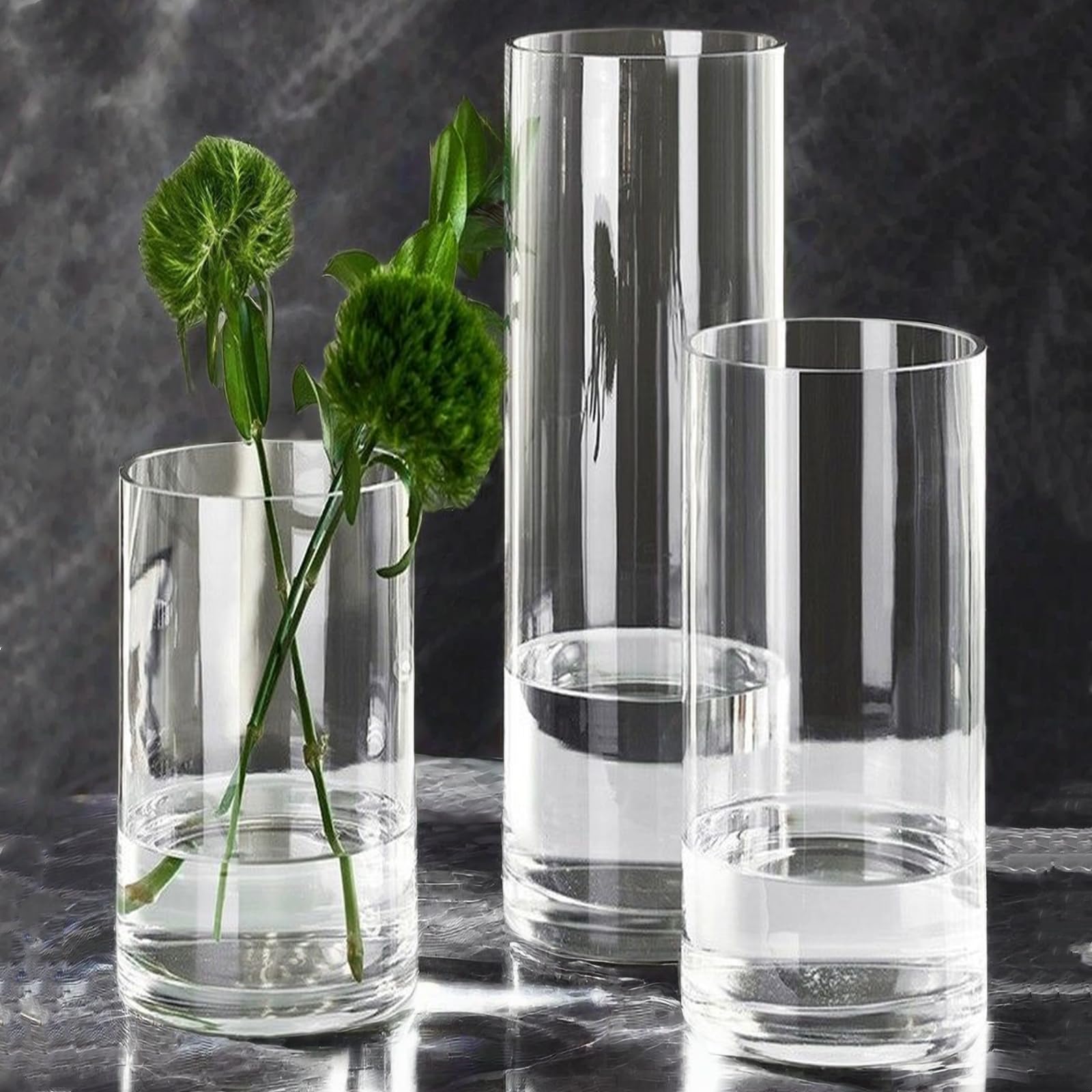 Clear Acrylic Cylinder Vases 3 Pack Home Wedding Decor