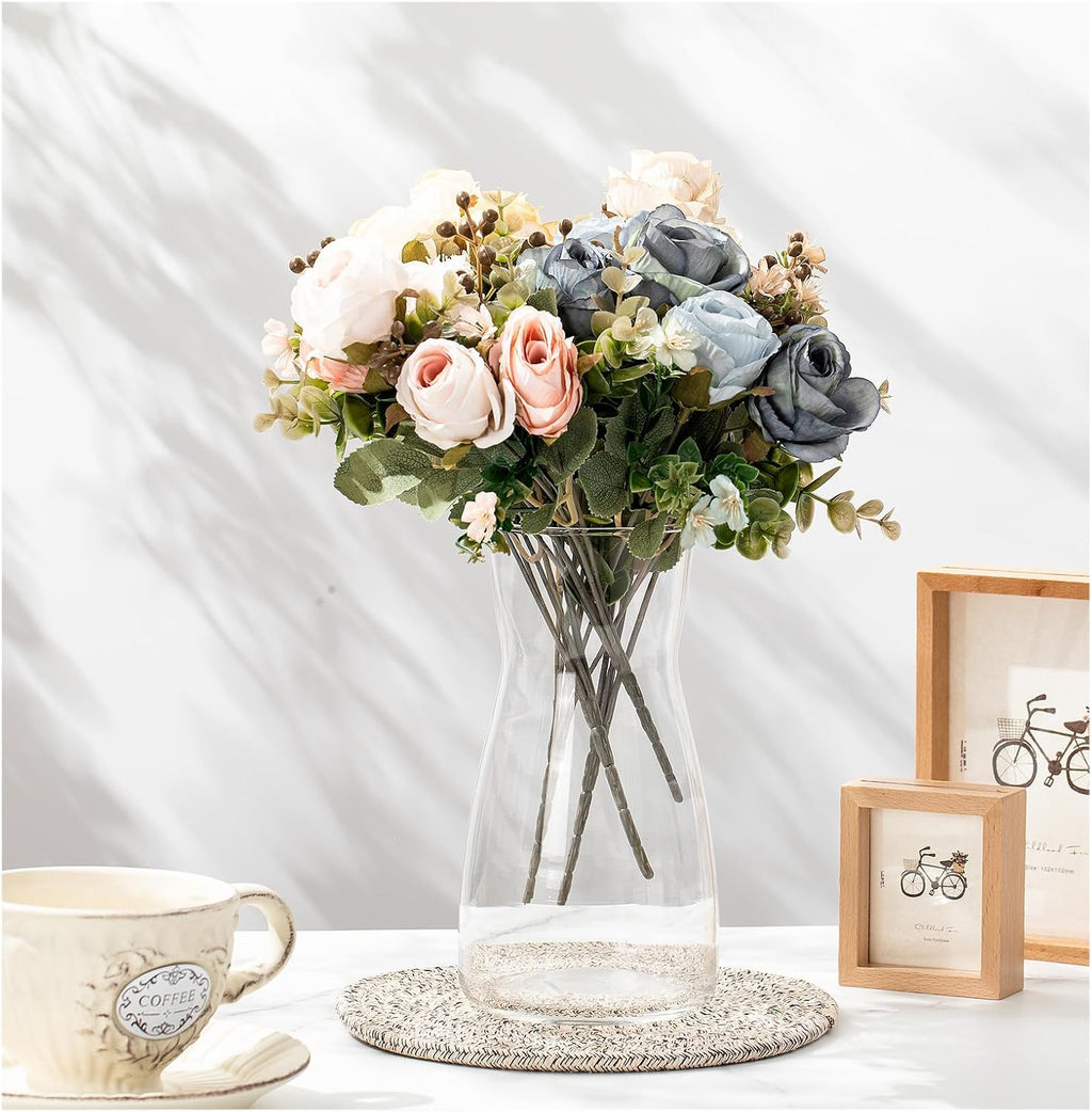 8 Inch Clear Glass Vases 6 Pack Boho Wedding Decor