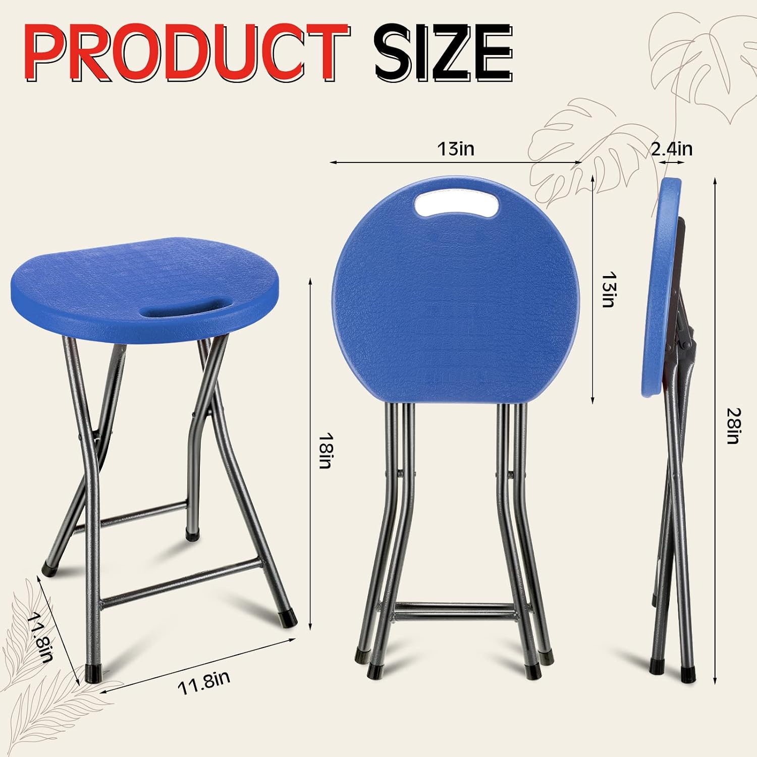 Colorful Foldable Stackable Stools 6 Pack Portable Seats