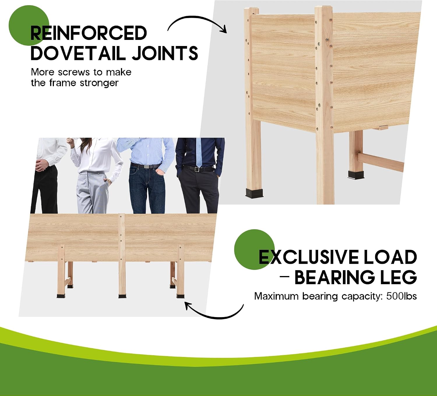 Wood Elevated Deep Root Garden Planter Box