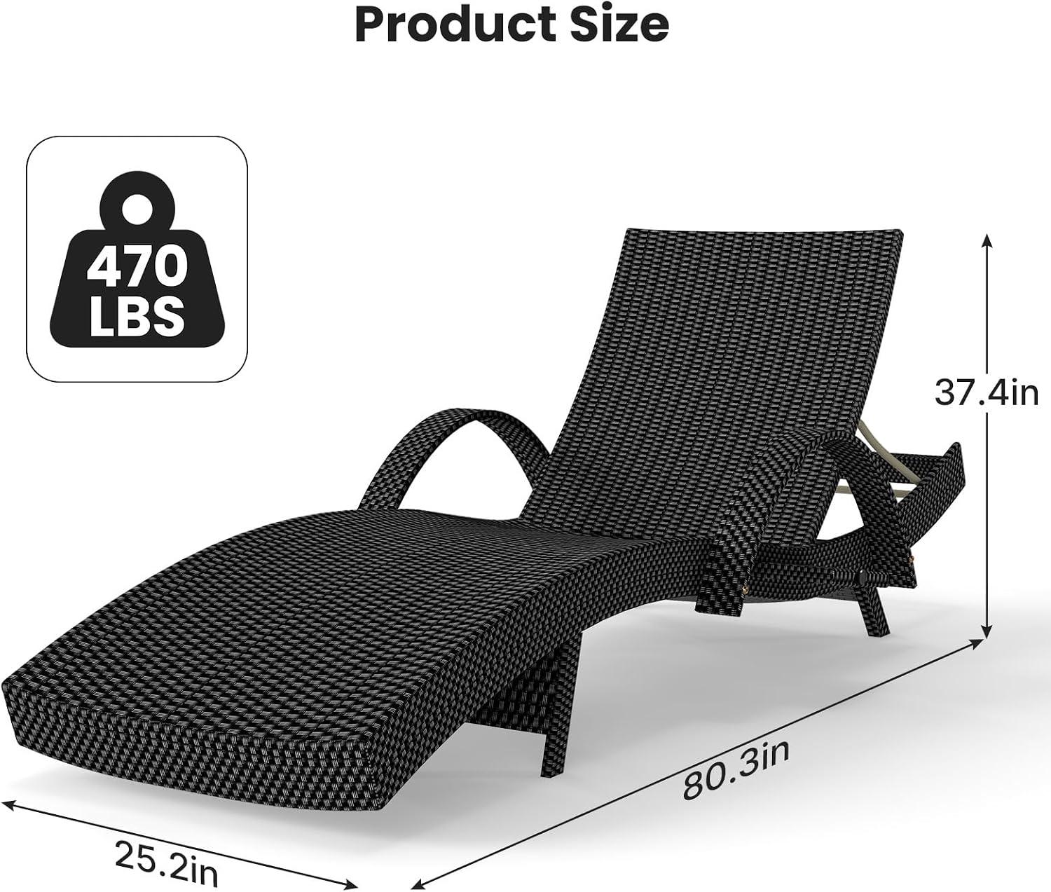 Brown Wicker Adjustable Patio Chaise Lounge Set 2