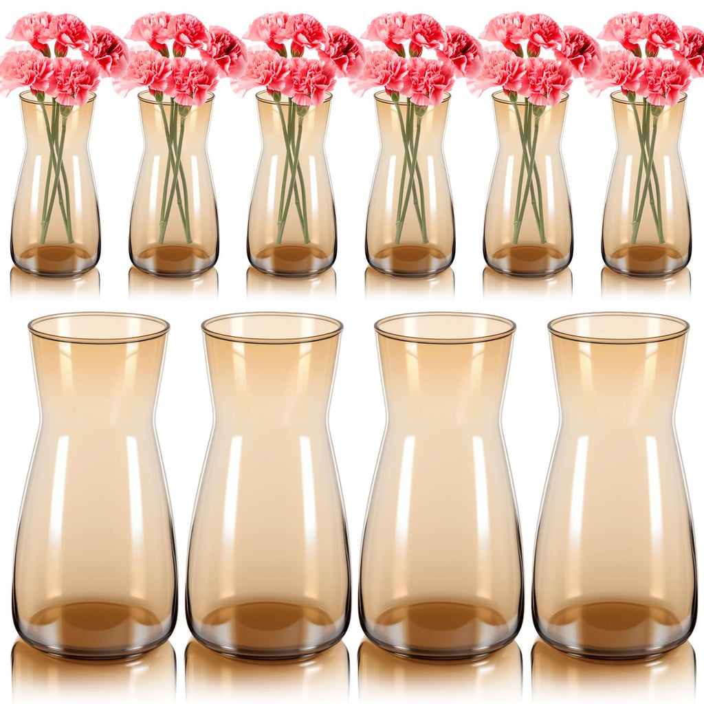 8 Inch Clear Glass Vases 6 Pack Boho Wedding Decor
