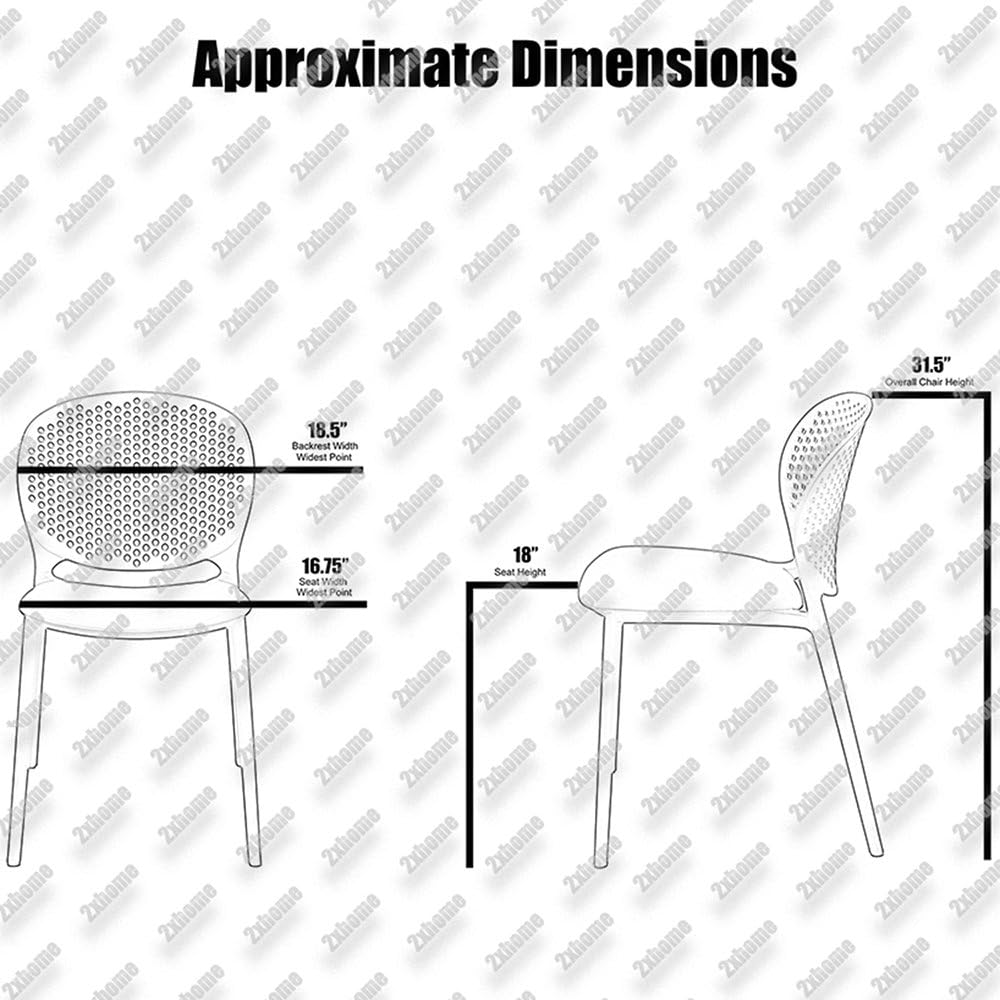 Teal Stackable Plastic Patio Chairs 2 Pack Outdoor Seats
