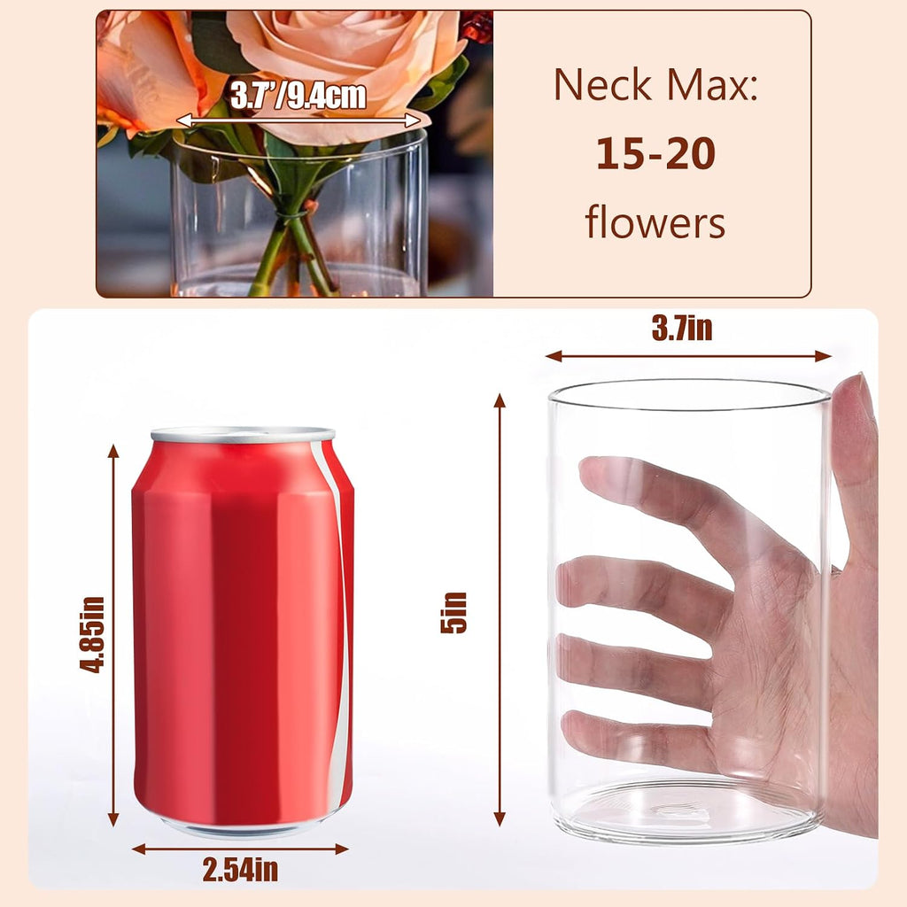 Clear Glass Cylinder Vases 12 Pack Wedding Decor