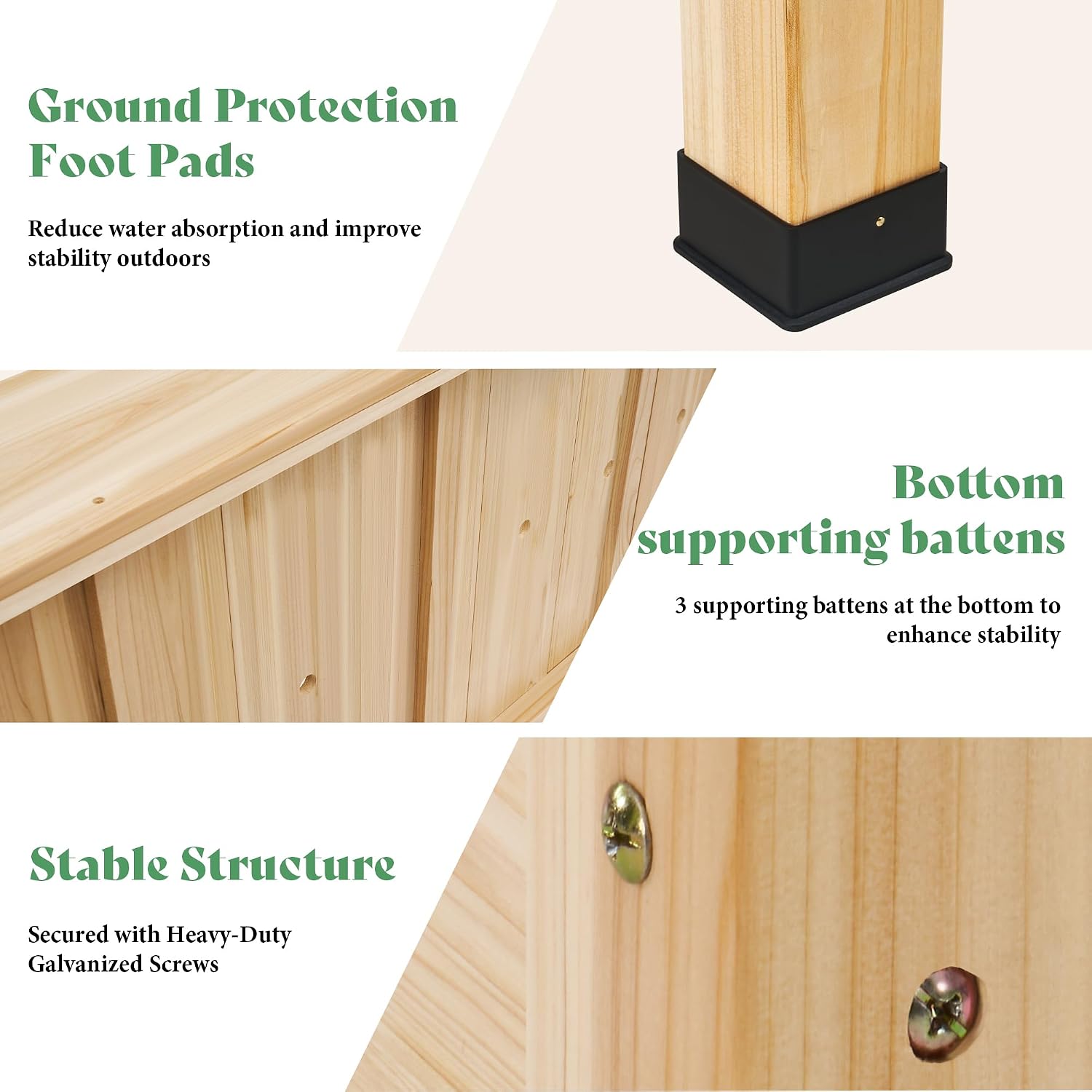 Light Wood Elevated Raised Garden Planter Box