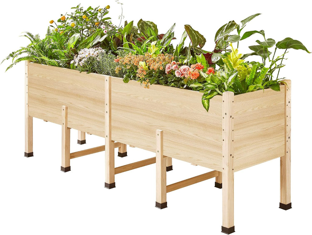 Wood Deep Elevated Garden Planter Bed