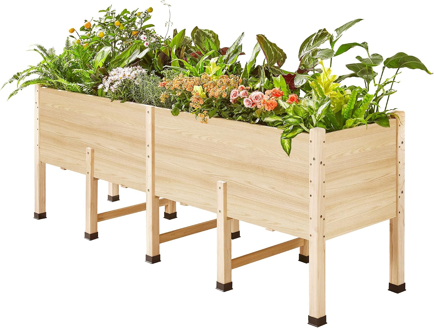 Wood Deep Elevated Garden Planter Bed