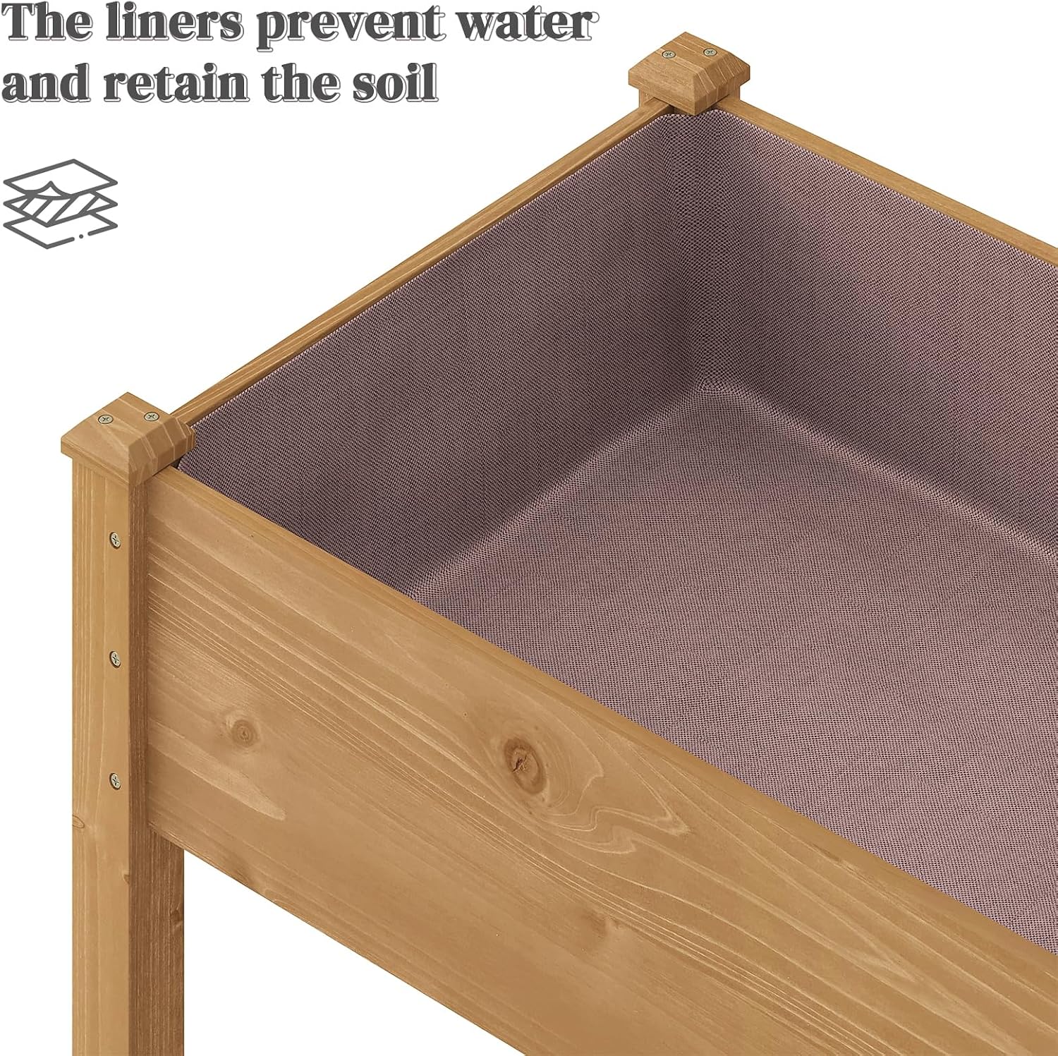 Brown Elevated Wooden Raised Garden Bed