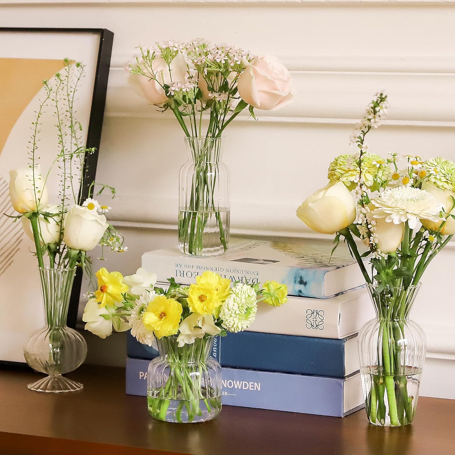 Ribbed Glass Bud Vases 12 Pack Wedding Table Decor