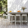 White Stackable Plastic Bar Stools Set of 4