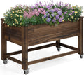 Carbonized Wood Rolling Raised Garden Bed