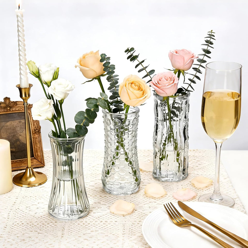 Clear Mini Glass Bud Vases 24 Pack Wedding Decor