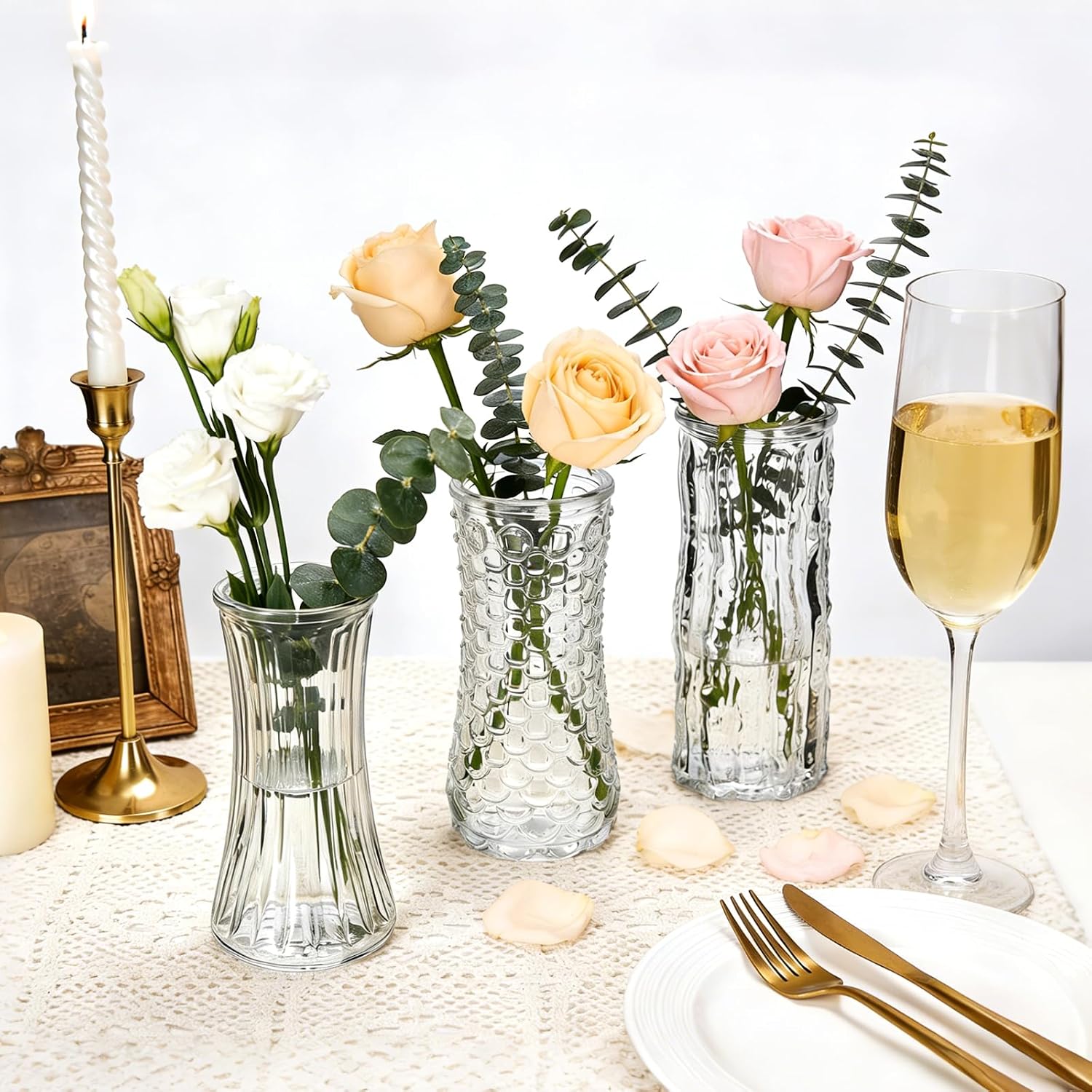 Clear Mini Glass Bud Vases 24 Pack Wedding Decor