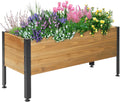 Wood Rectangular Elevated Garden Planter Box