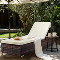 Brown Wicker Adjustable Patio Chaise Lounge