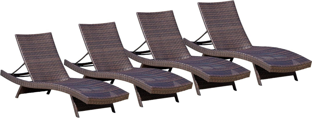 Multibrown Wicker Outdoor Lounge Set 4