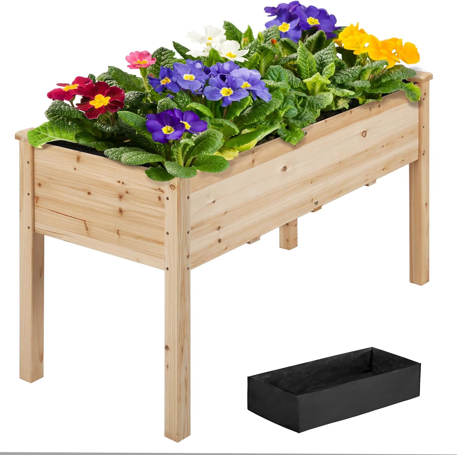 Fir Wood Elevated Garden Planter Box