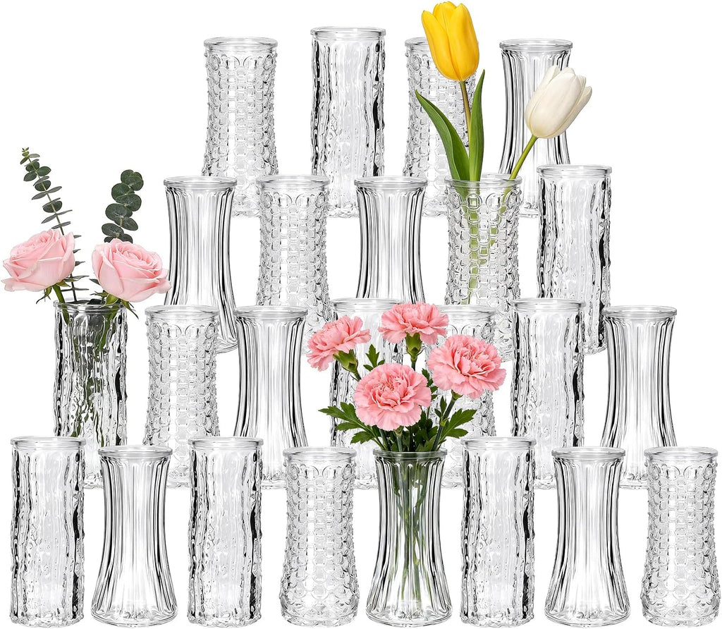 Clear Mini Glass Bud Vases 24 Pack Wedding Decor