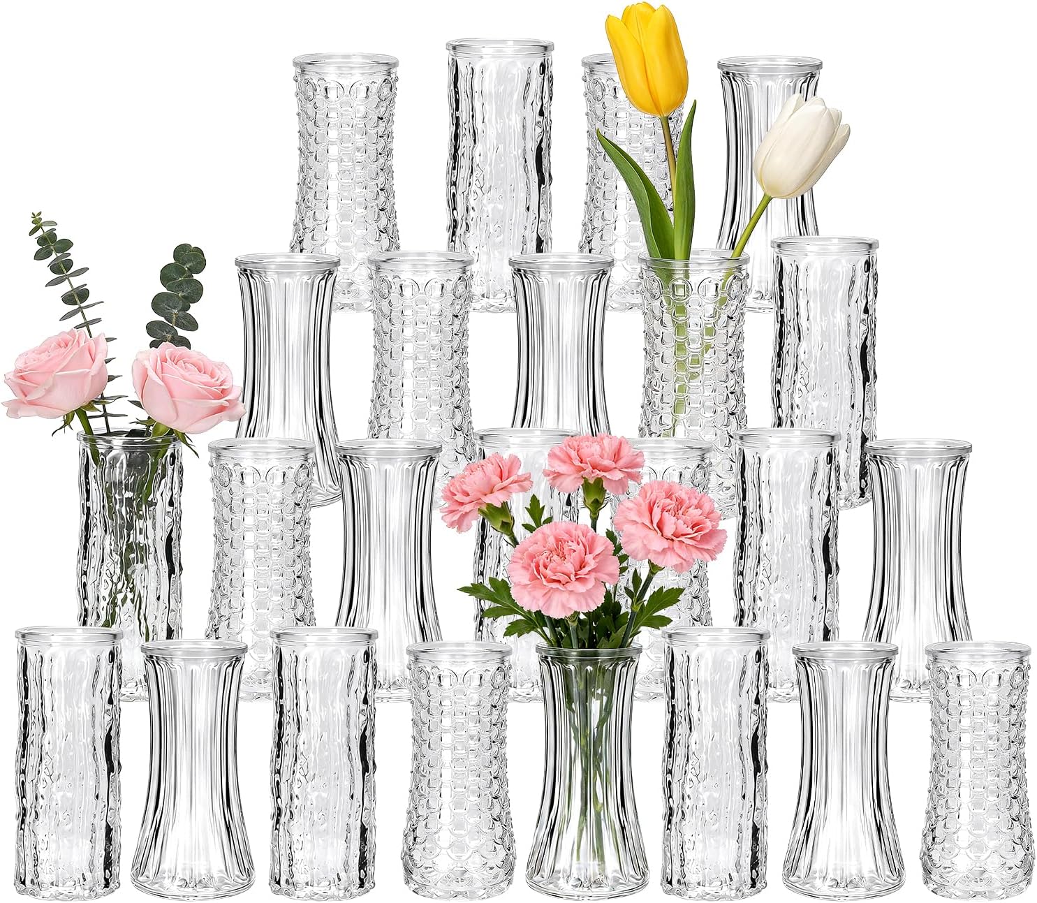 Clear Mini Glass Bud Vases 24 Pack Wedding Decor
