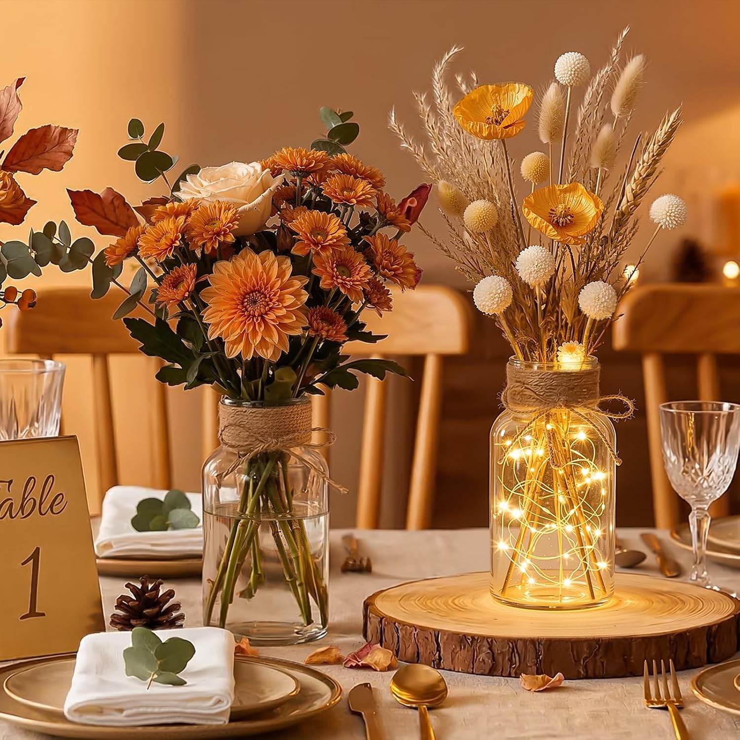 Vintage Glass Mason Jars 12 Pack Wedding Decor