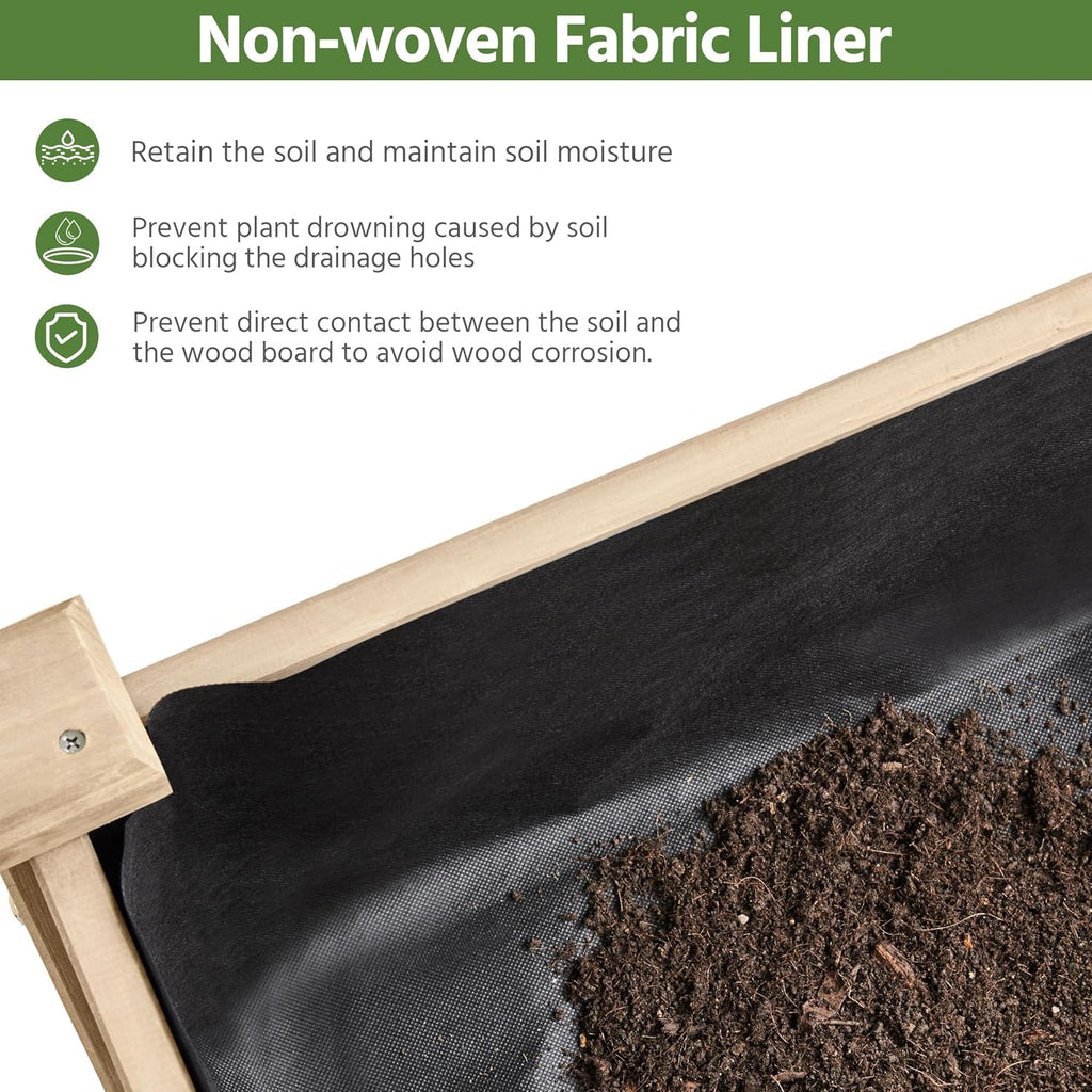 Fir Wood Elevated Garden Planter Box