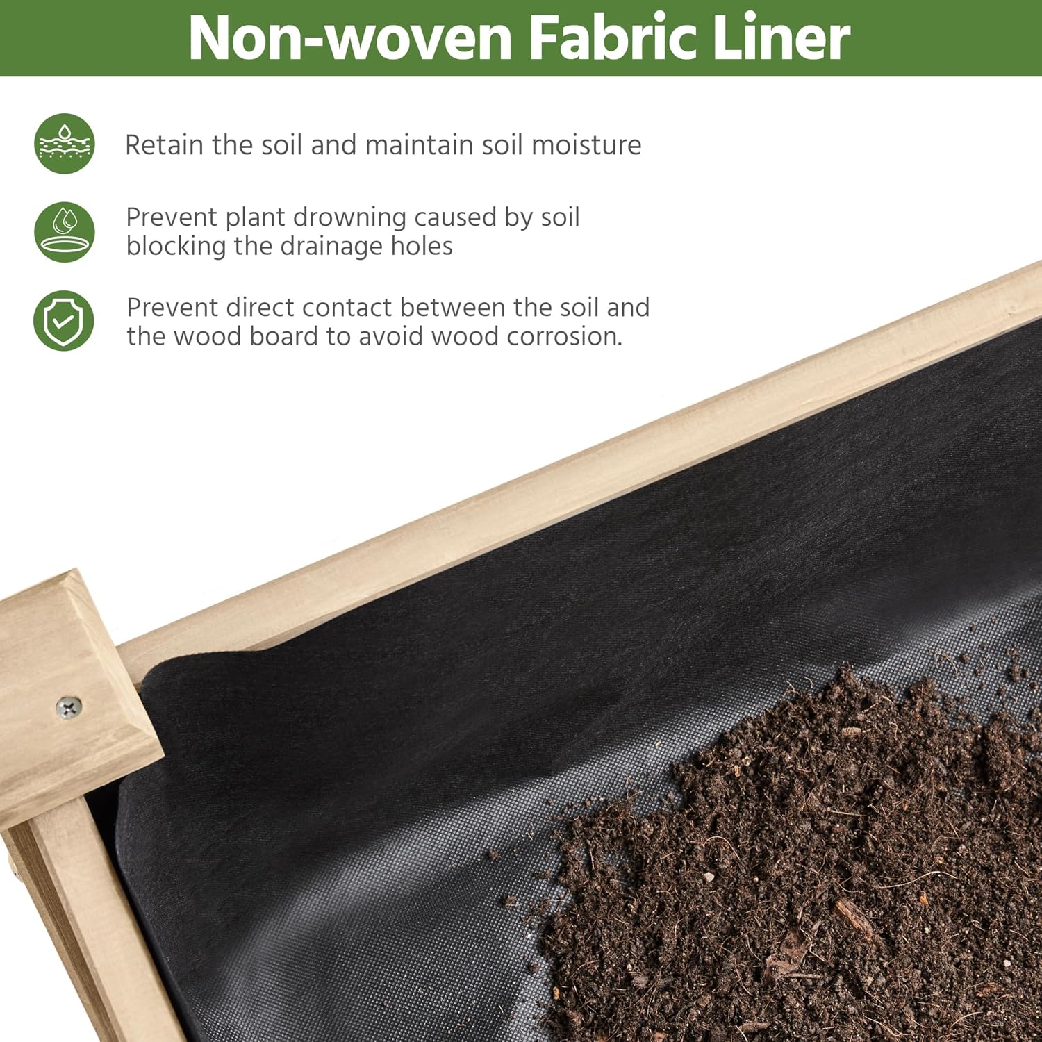 Fir Wood Elevated Garden Planter Box